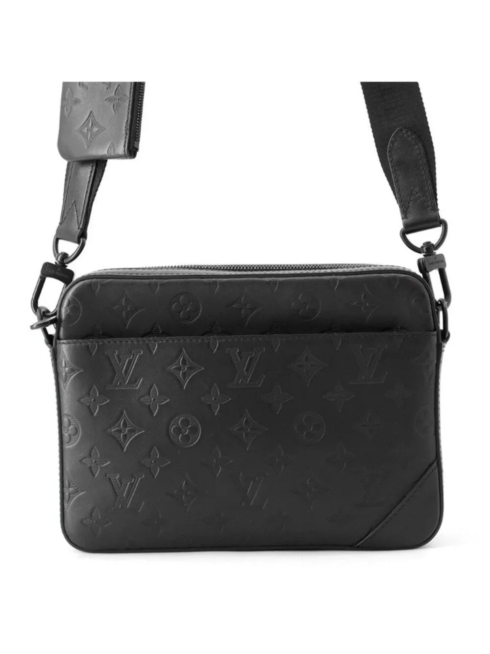Louis Vuitton Shoulder Bag Monogram Shadow Duo Messenger Black
